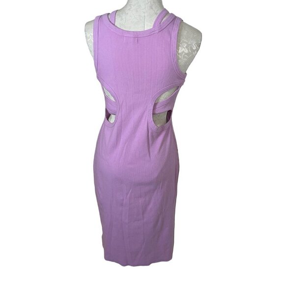 TLA Anthropologie Womens Tank Dress Size Medium Lavender Ribbed Cutout Waist - Picture 5 of 10